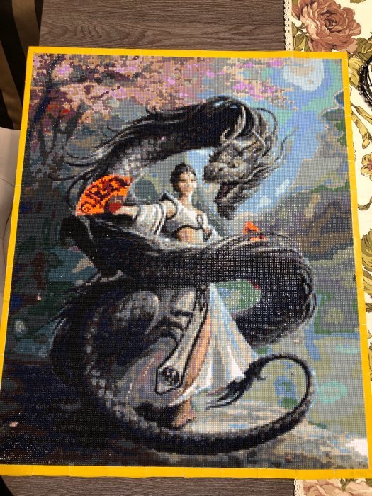 Фотография покупателя товара Алмазная мозаика «Девушка с драконом», 51 цвет - Фото 1