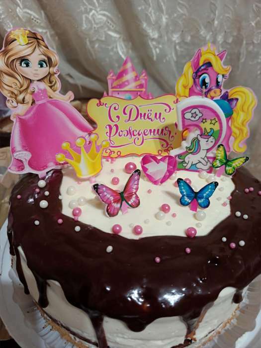 Фотография покупателя товара Набор для украшения торта «С днём рождения!», принцесса - Фото 2