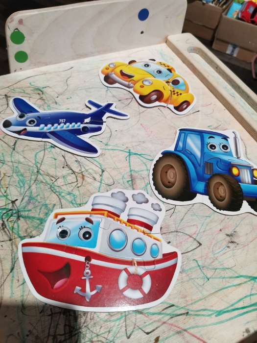 Фотография покупателя товара Макси - пазлы с глазками «Любимый транспорт», 4 пазла, 14 крупных деталей - Фото 2