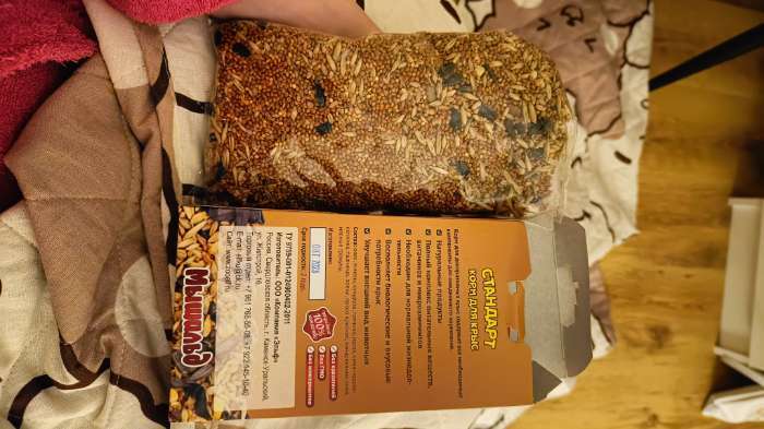 Фотография покупателя товара Зерновой корм «Мышильд стандарт» для декоративных крыс, 500 г, коробка - Фото 7