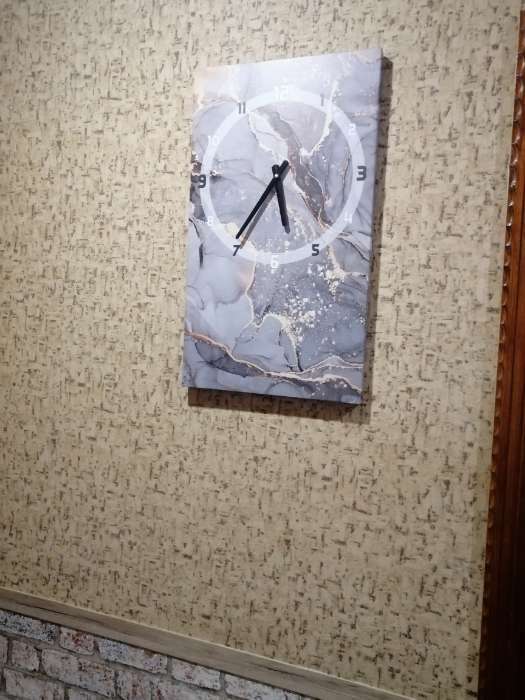 Фотография покупателя товара Часы-картина настенные, интерьерные "Серый мрамор", 35 х 60 см, на холсте, бесшумные - Фото 1