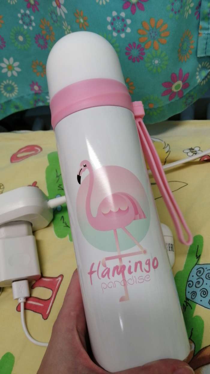 Фотография покупателя товара Термос, 500 мл, Гильза "Фламинго", с кружкой, сохраняет тепло 12 ч, 6.5 х 24 см, микс - Фото 2