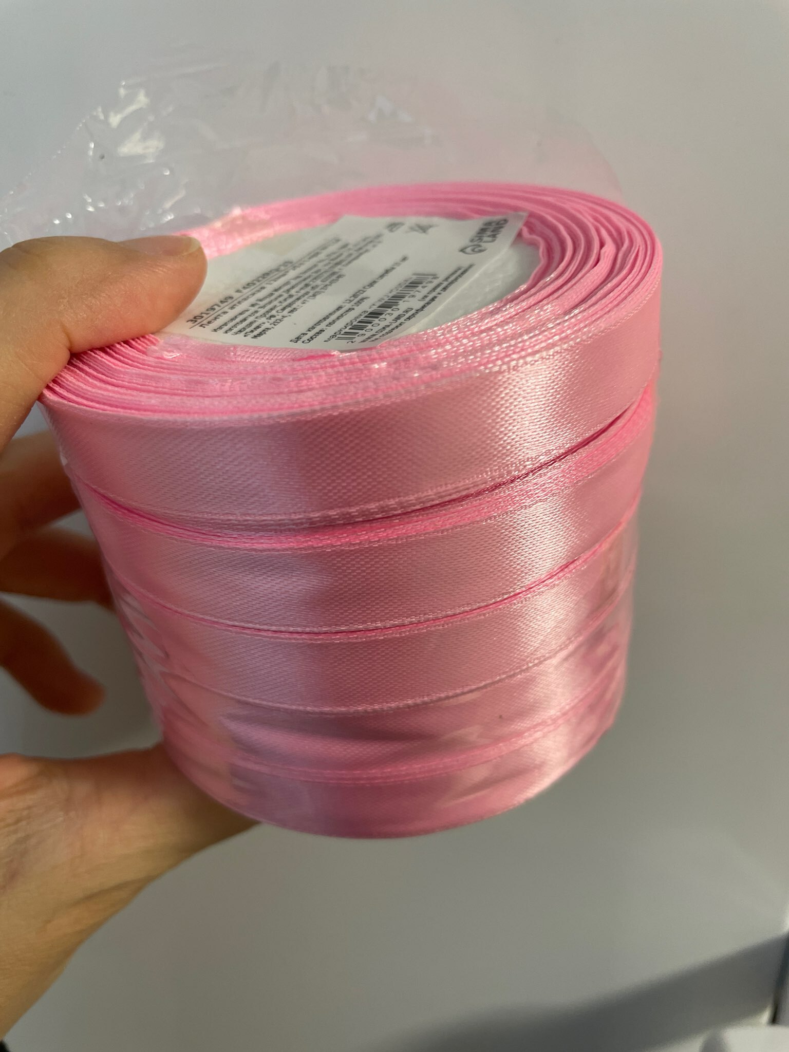 Фотография покупателя товара Лента атласная, 20 мм, 23±1 м, нежно-розовая - Фото 1