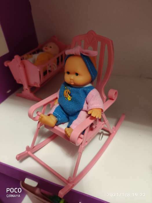 Фотография покупателя товара Кресло-качалка «Маленькая принцесса», цвет нежно-розовый - Фото 4