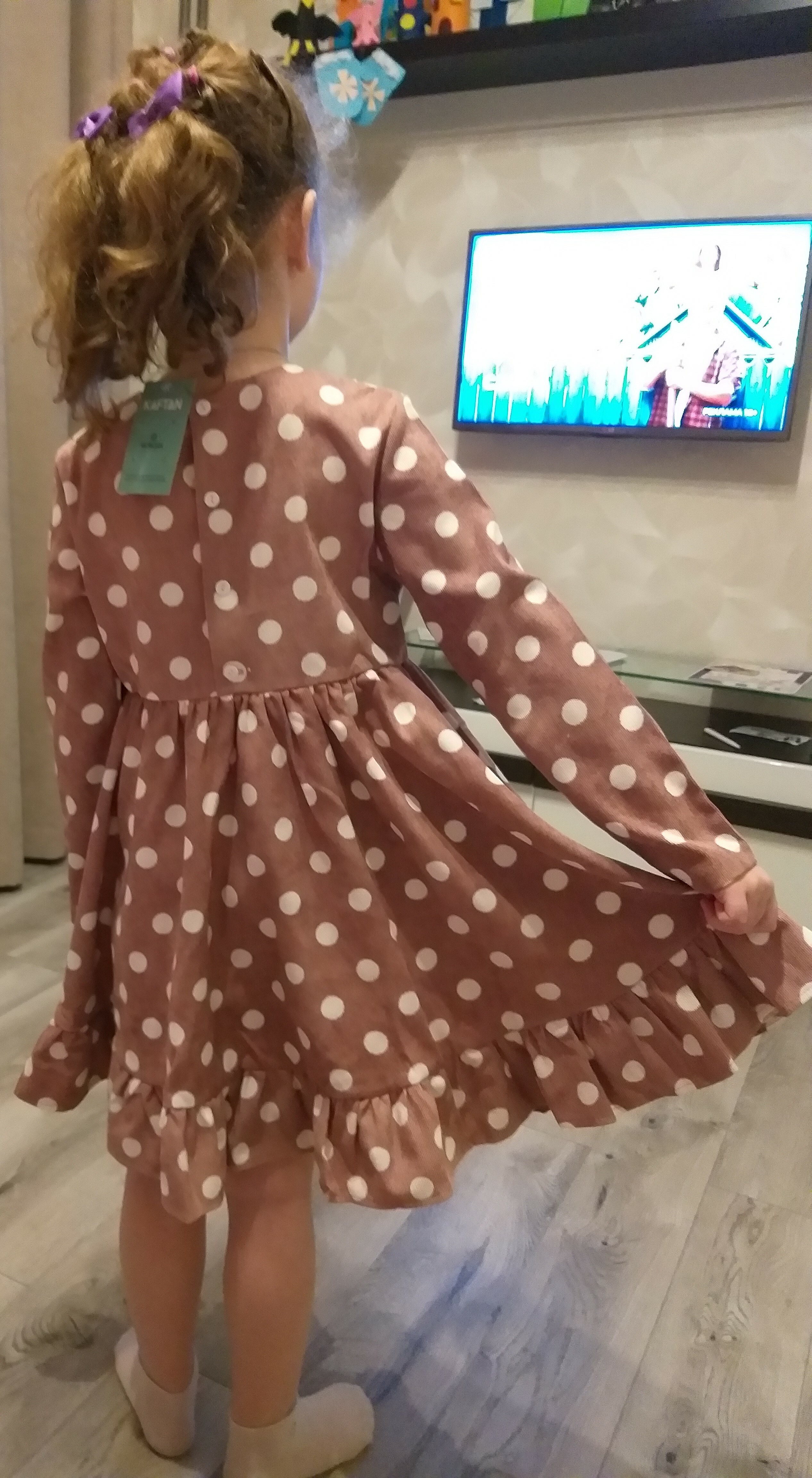 Фотография покупателя товара Платье детское KAFTAN "Горох", р. 34 (122-128), розовый - Фото 1