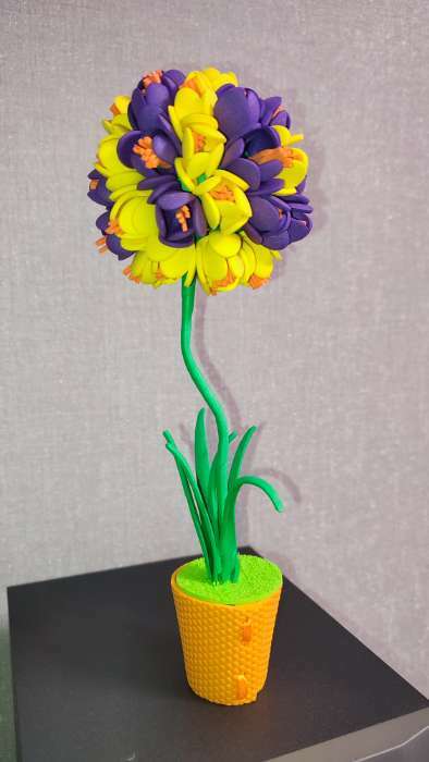 Фотография покупателя товара Набор для творчества топиарий малый «Крокусы», фиолетовый/жёлтый, 13 см