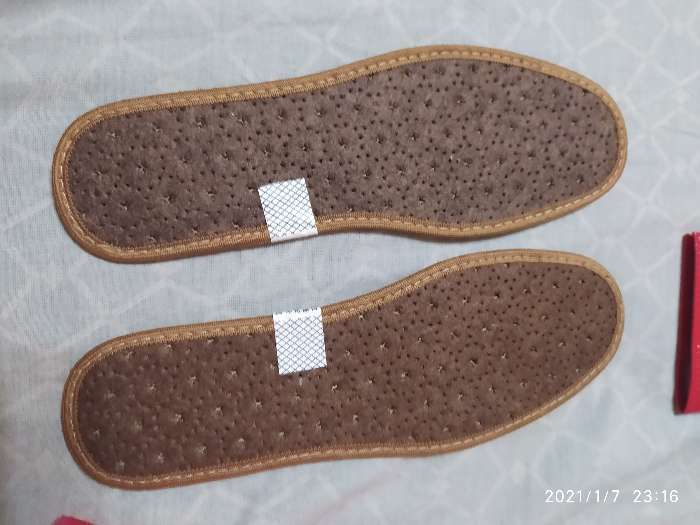 Фотография покупателя товара Стельки для обуви, ароматизированные, дышащие, окантовка, антибактериальные, 42 р-р, пара, цвет коричневый - Фото 3