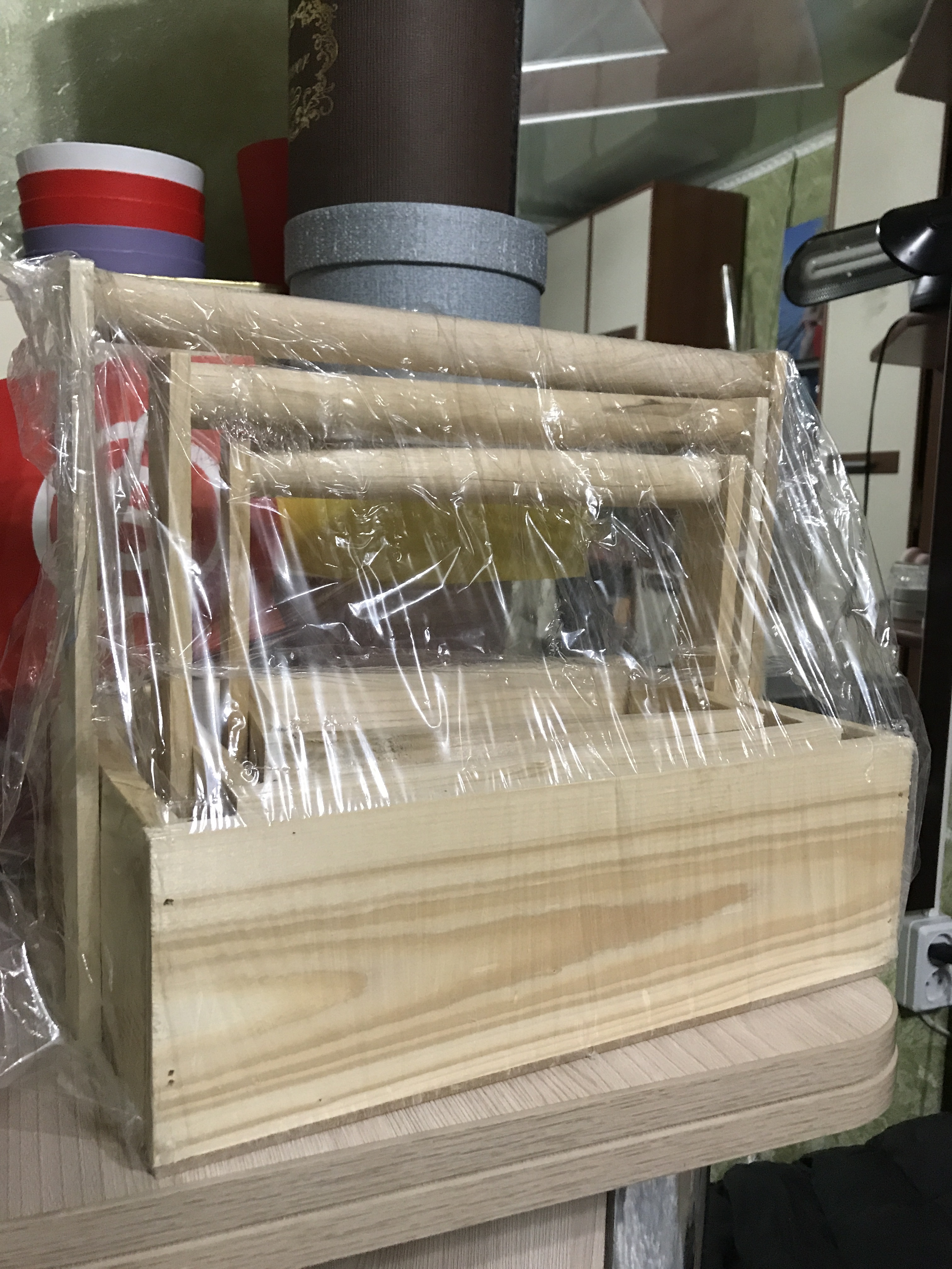 Фотография покупателя товара Набор деревянных ящиков 3 в 1 с шильдиком и ручкой «Любви и счастья», 30 × 20 × 25 см - Фото 1