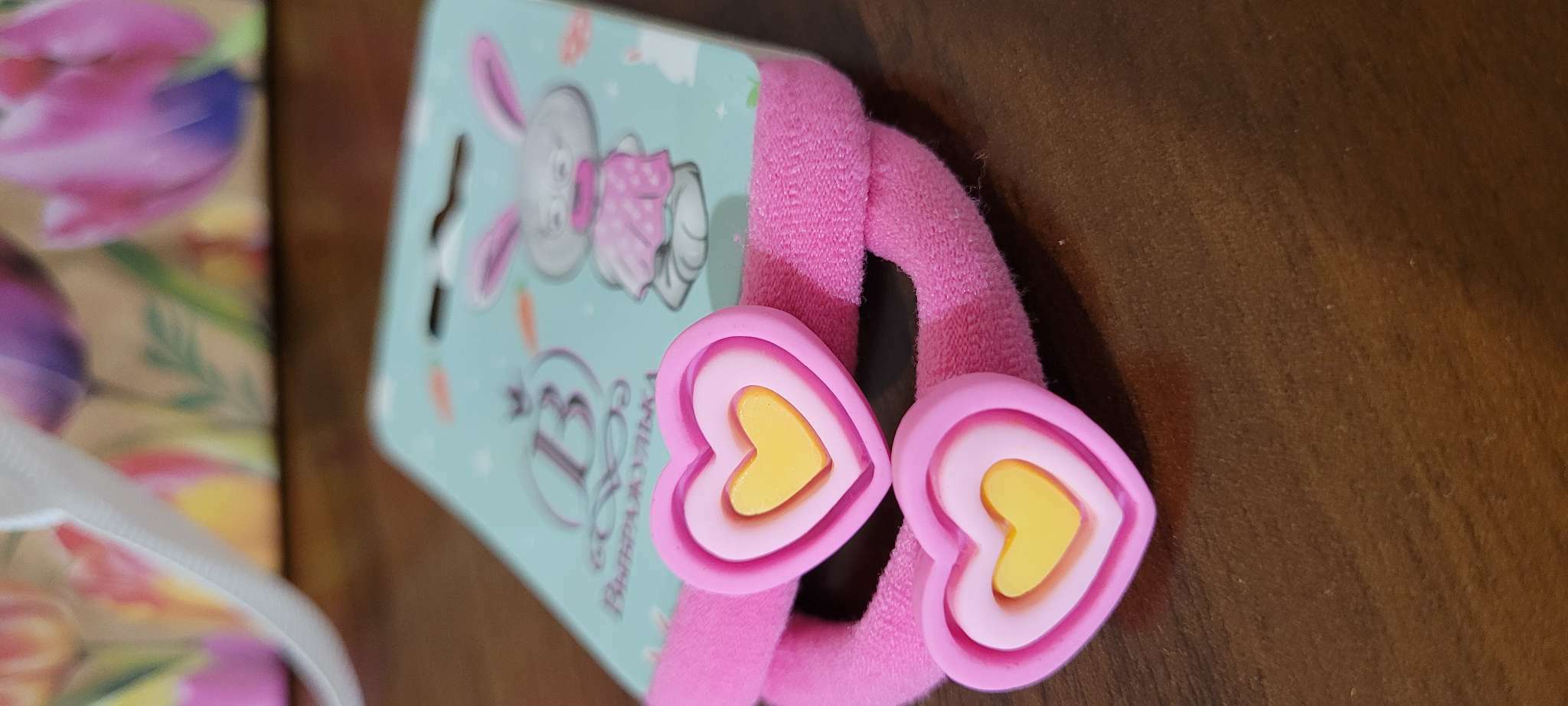 Фотография покупателя товара Резинка для волос "Маленькая радость" (набор 2 шт) сердечко, 4 см, розовый - Фото 1