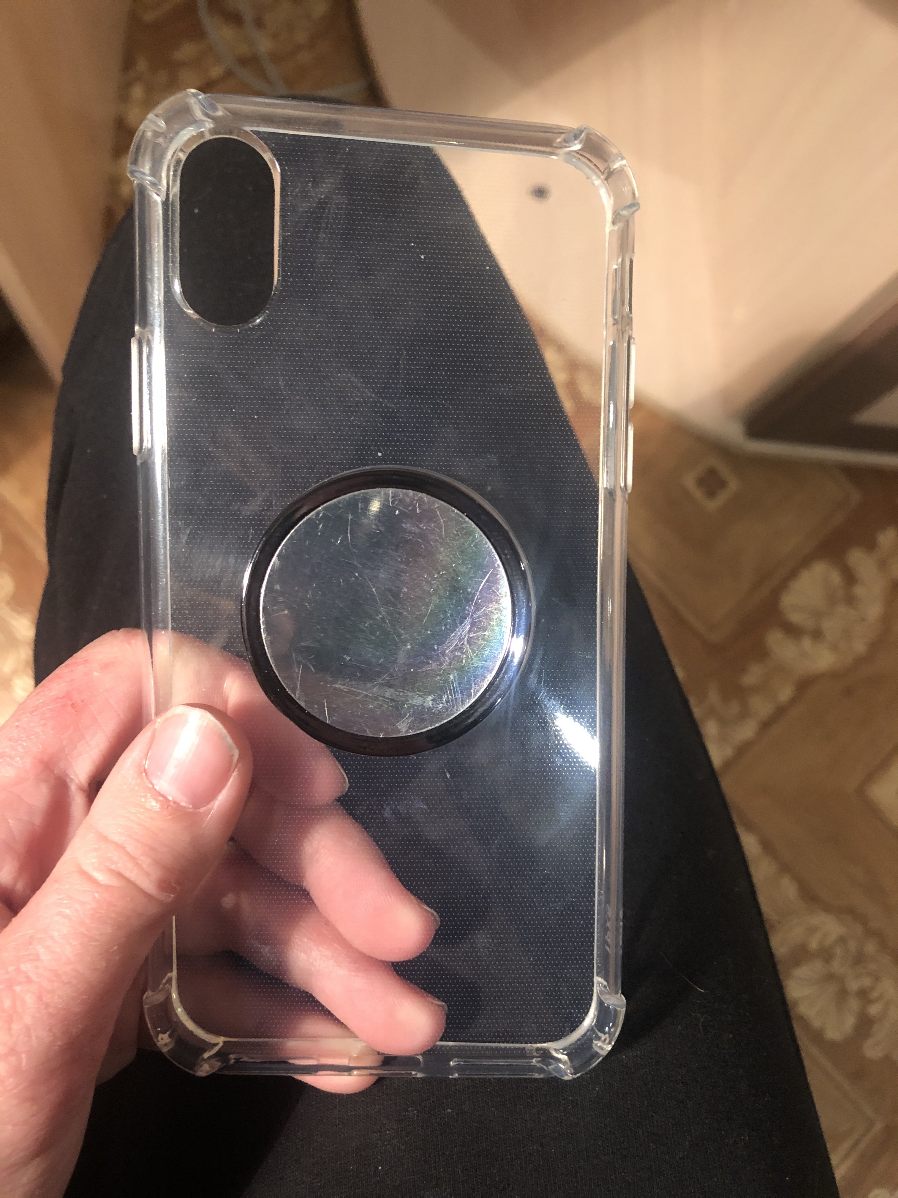Фотография покупателя товара Чехол LuazON для телефона iPhone X/XS, противоударный с попсокетом, к магнитному креплению - Фото 1