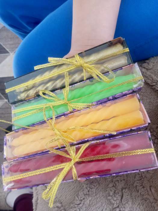 Фотография покупателя товара Набор свечей ароматических витых, 1.5×15 см, 2 шт., роза - Фото 5