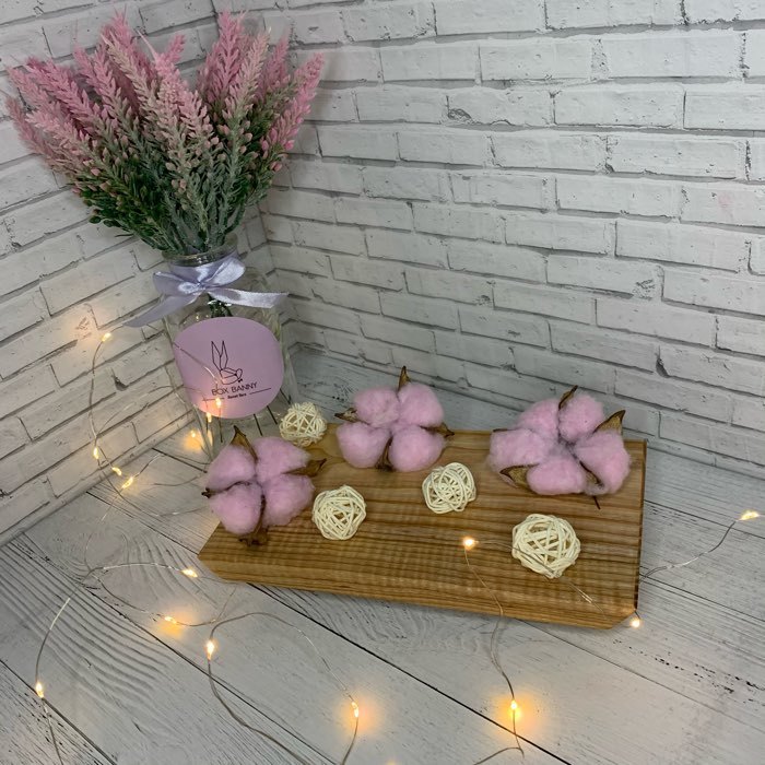 Фотография покупателя товара Сухие цветы хлопка, набор 3 шт., размер 1 шт. 6 × 6 см, цвет розовый