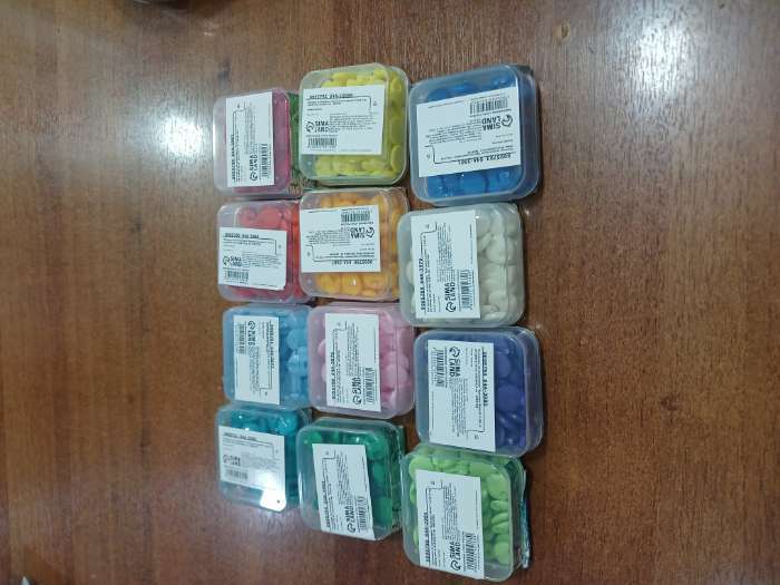 Фотография покупателя товара Пуговицы пластик на полуножке "Кругляш салат" 1,3х1,3 см набор 50 шт 2х5,5х5,5 см - Фото 1