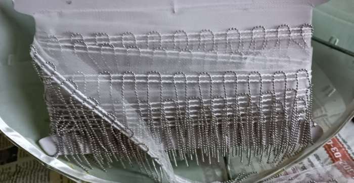 Фотография покупателя товара Тесьма металлизированная «Бахрома», 5 см, 4,5 ± 0,5 м, цвет белый - Фото 1