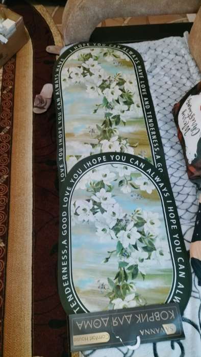 Фотография покупателя товара Набор ковриков SAVANNA «Ботаника», 2 шт, 40×120 см, 40×60 см, цвет зелёный - Фото 1