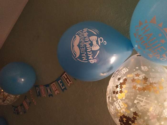 Фотография покупателя товара Воздушные шары с конфетти 12" "С днем рождения", набор 5 шт, серебро - Фото 4