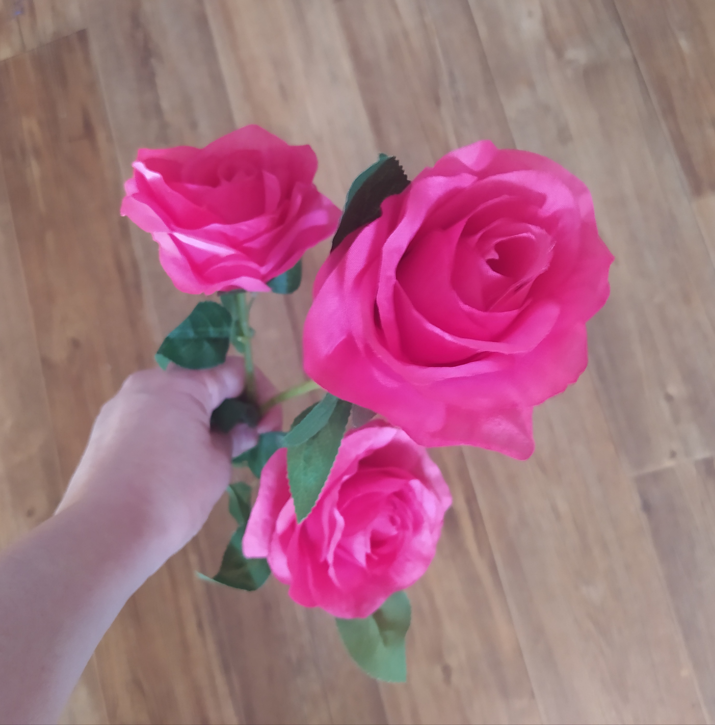 Фотография покупателя товара Цветы искусственные "Роза Жанна" 10х61 см, бело-розовый - Фото 1