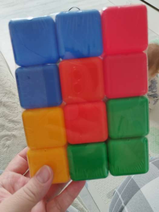 Фотография покупателя товара Набор цветных кубиков, 12 штук, 4 х 4 см - Фото 1