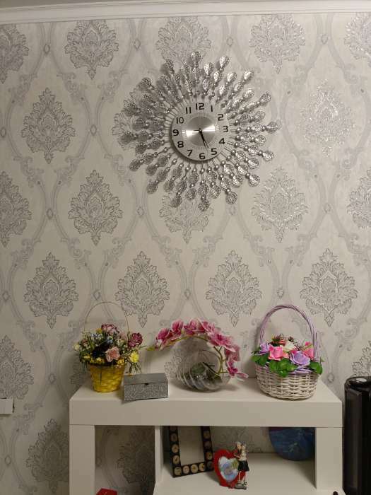 Фотография покупателя товара Часы настенные интерьерные «Ожеше», серия: Ажур, бесшумные, плавный ход, d=60 см, циферблат d=22 см, от батарейки 1×АА - Фото 3