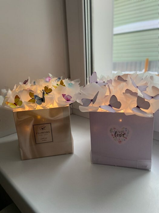 Фотография покупателя товара Коробка подарочная для цветов с PVC крышкой, упаковка, «С Любовью», 12 х 12 х 12 см - Фото 1