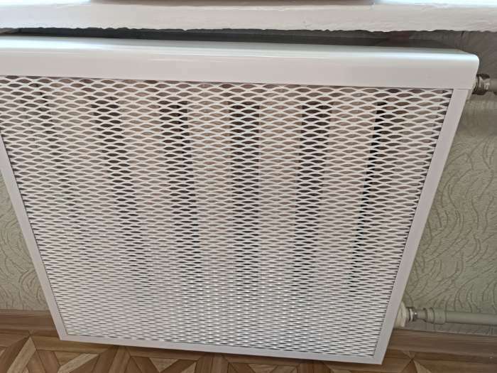 Фотография покупателя товара Экран на чугунный радиатор ZEIN, 690х610х150 мм, 7 секций, металлический, белый - Фото 1