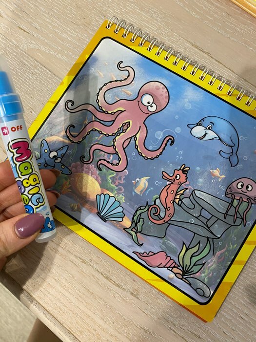 Фотография покупателя товара Книжка для рисования водой «Животные», с маркером - Фото 2