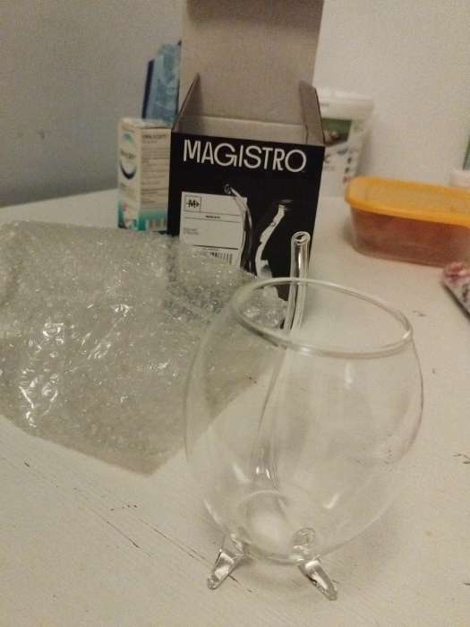 Фотография покупателя товара Бокал стеклянный с трубочкой для вина Magistro «Пантера», 300 мл, 10,5×8,5×12,5 см - Фото 1