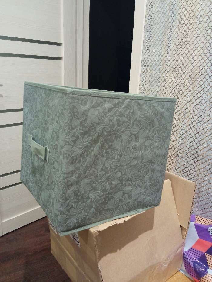 Фотография покупателя товара Короб стеллажный для хранения Доляна «Нея», 29×29×18 см, цвет серый - Фото 2