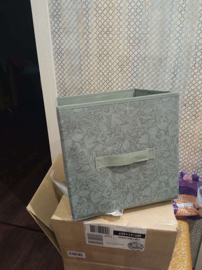 Фотография покупателя товара Короб стеллажный для хранения Доляна «Нея», 29×29×18 см, цвет серый - Фото 1