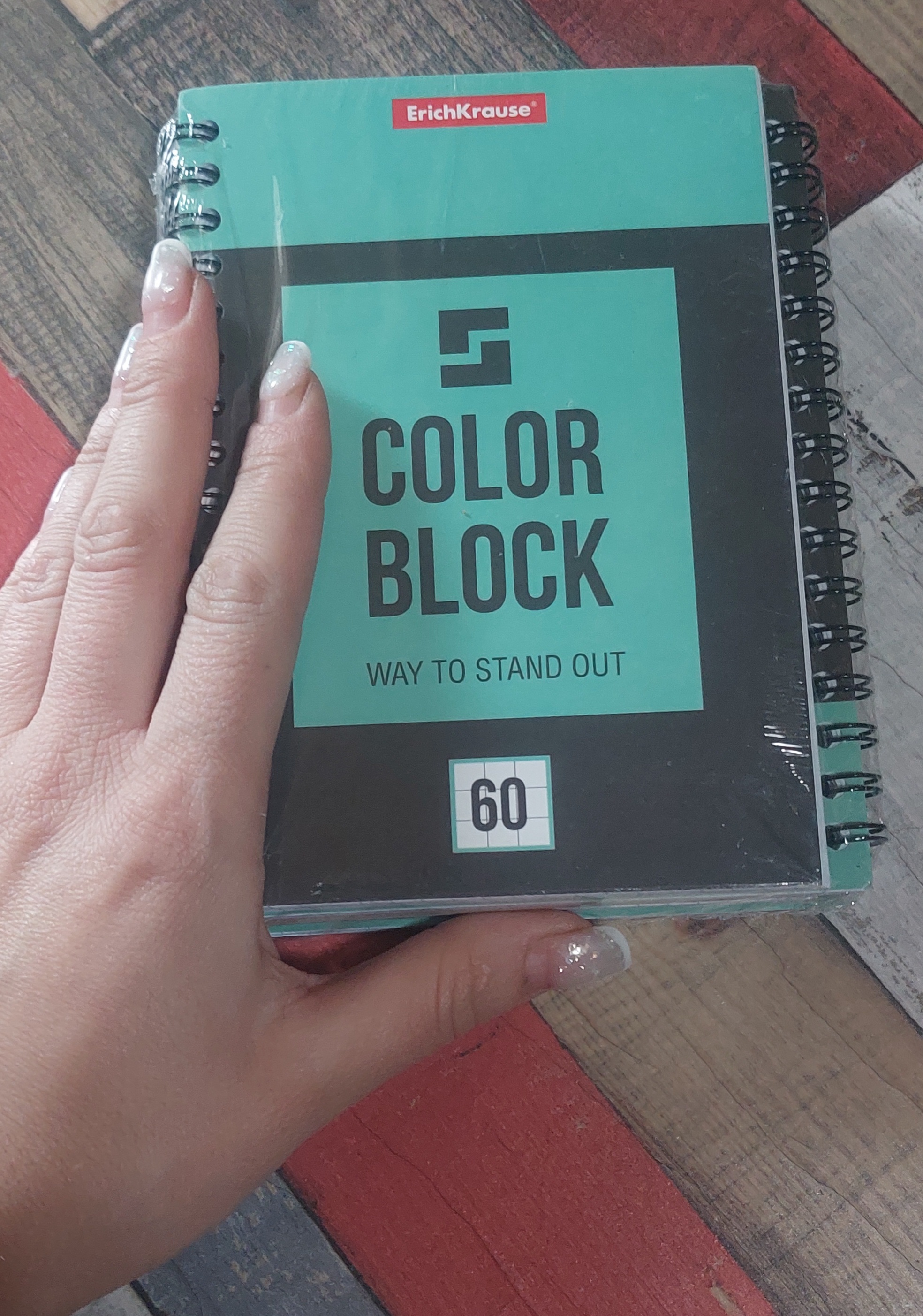 Фотография покупателя товара Тетрадь А6 на гребне, 60 листов в клетку ErichKrause Color Block, обложка мелованный картон, МИКС - Фото 1