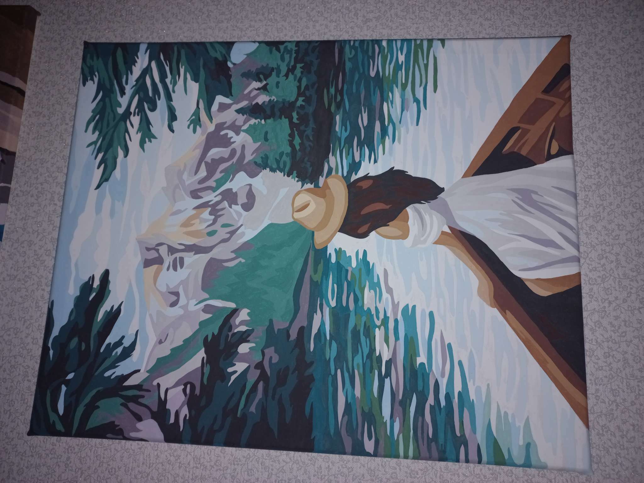 Фотография покупателя товара Картина по номерам на холсте с подрамником «Девушка в лодке», 40 х 50 см - Фото 1