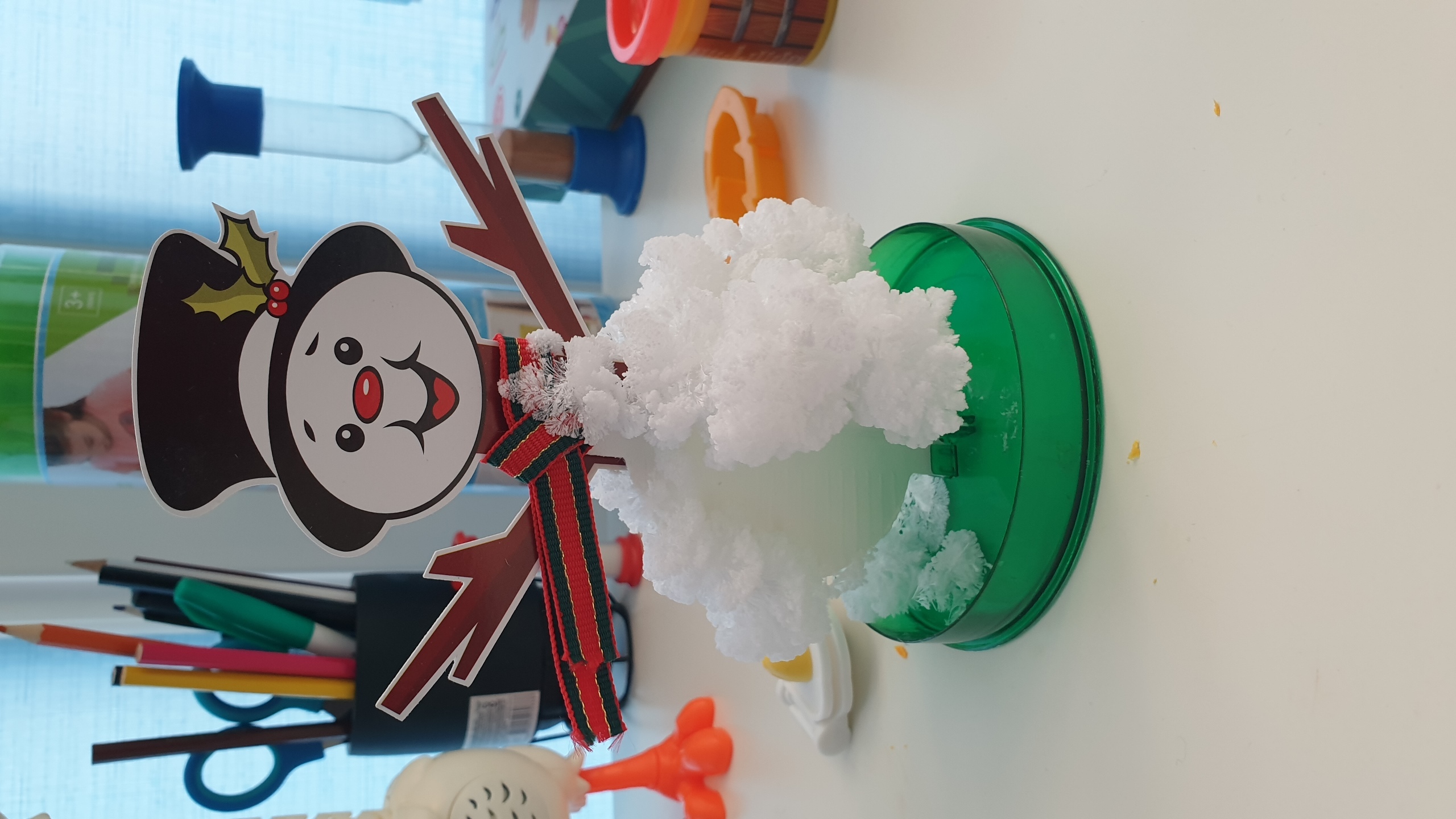 Фотография покупателя товара Набор для выращивания кристалла «Снеговик с шарфиком» - Фото 1