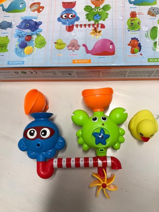 Фотография покупателя товара Набор игрушек для ванны «Морские друзья - мельница», ковш, 2 игрушки