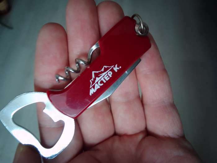 Фотография покупателя товара Нож многофункциональный "Подручный" 3в1, рукоять красная - Фото 2