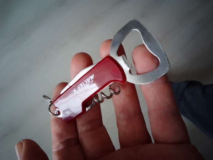 Фотография покупателя товара Нож многофункциональный "Подручный" 3в1, рукоять красная - Фото 1