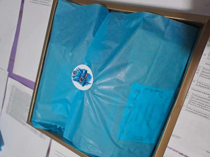 Фотография покупателя товара Бумага тишью, голубая, 50 х 66 см - Фото 1