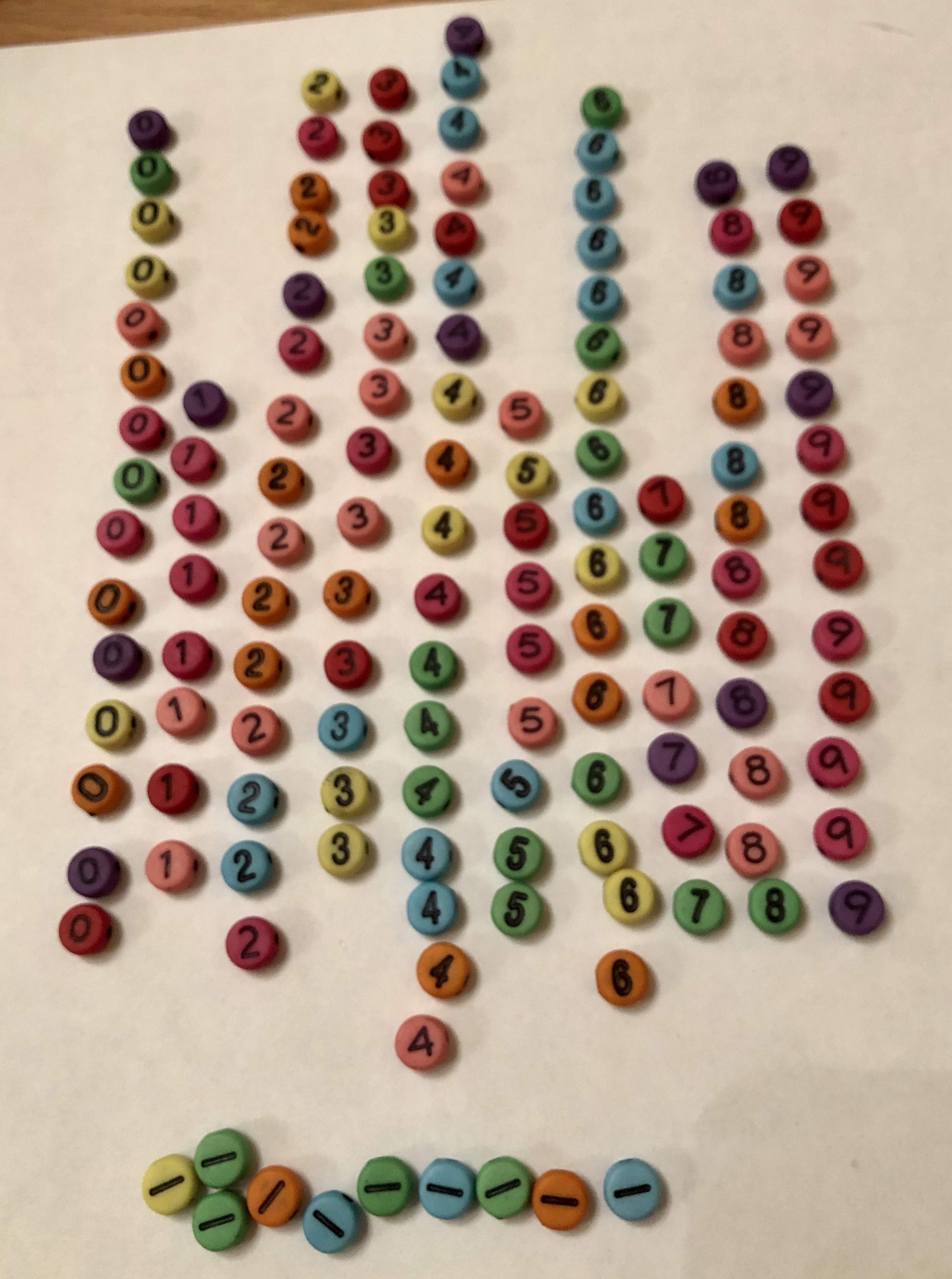 Фотография покупателя товара Бусины для творчества пластик "Разноцветные цифры" набор 20 гр 0,7х0,7 см - Фото 2