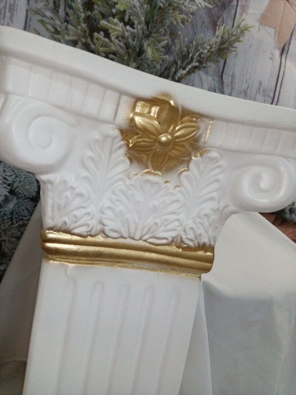 Фотография покупателя товара Колонна "Античная", бело-золотой 65х27 см