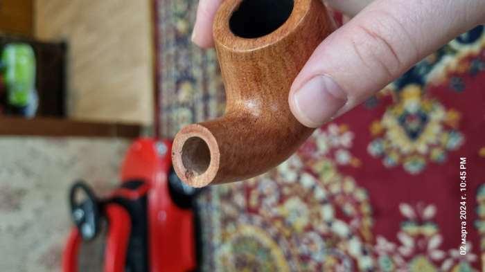 Фотография покупателя товара Курительная трубка для табака "Командор Премиум", классическая, красное дерево, длина 13 см,  d-1.8 - Фото 3