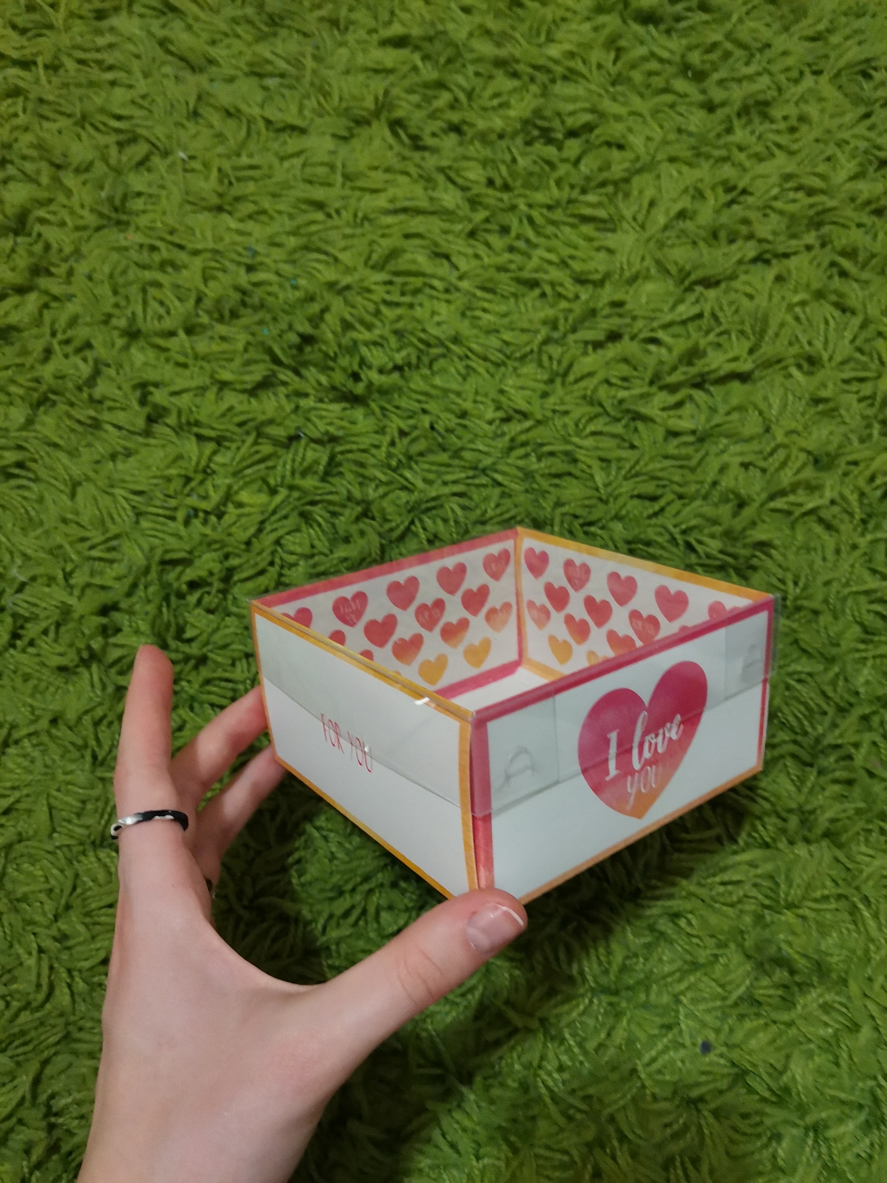 Фотография покупателя товара Коробка под бенто-торт с PVC крышкой, кондитерская упаковка «I love you», 12 х 6 х 11.5 см - Фото 4
