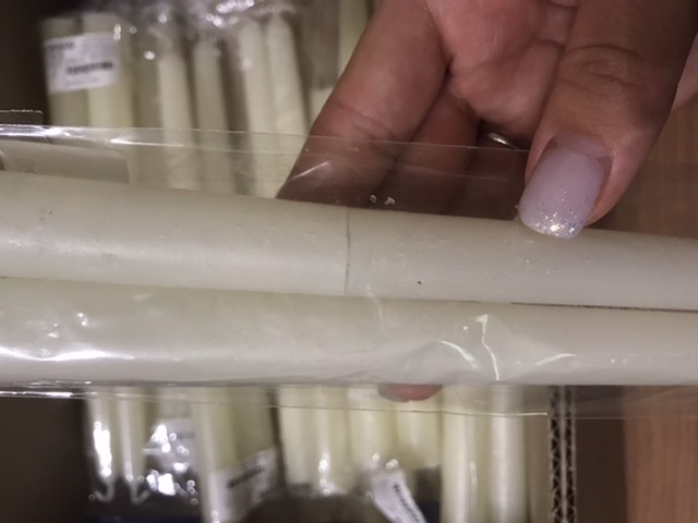 Фотография покупателя товара Набор свечей античных, 2,2х 25  см, лакированная 2 штуки, белый