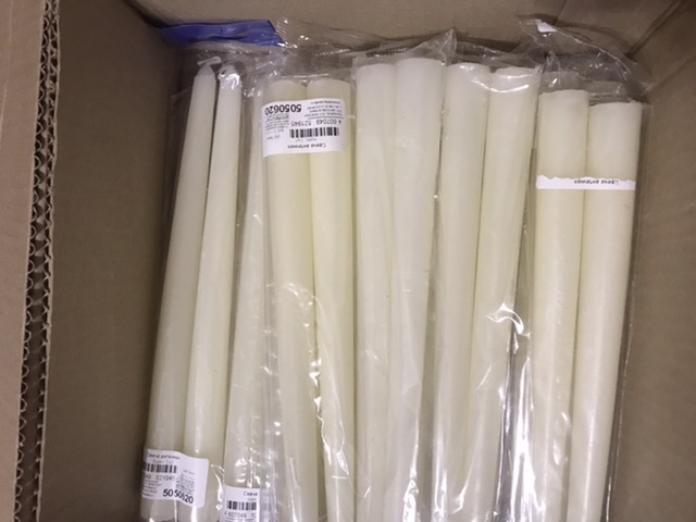 Фотография покупателя товара Набор свечей античных, 2,2х 25  см, лакированная 2 штуки, белый - Фото 8