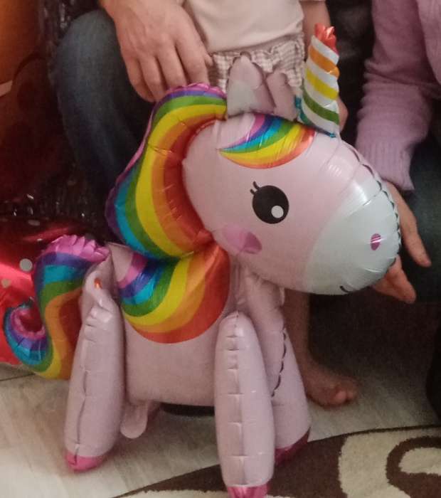 Фотография покупателя товара Шар фольгированный 24" «Единорог-игрушка», цвет розовый - Фото 2