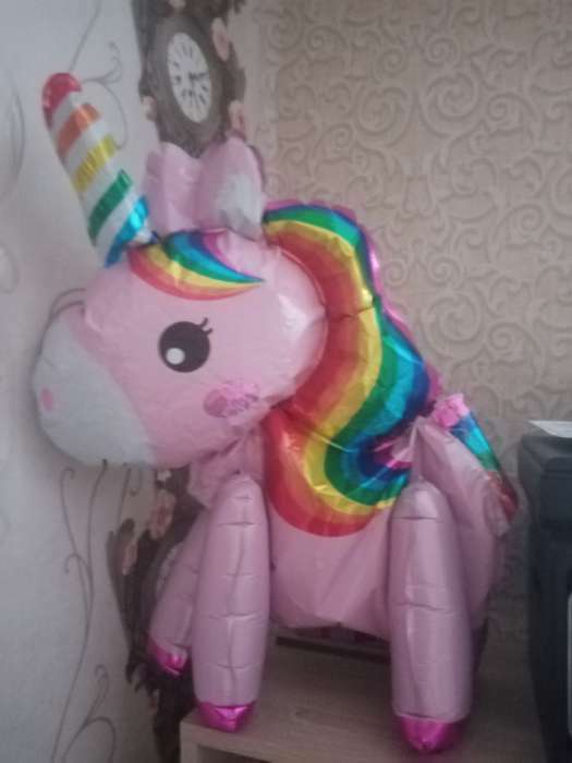 Фотография покупателя товара Шар фольгированный 24" «Единорог-игрушка», цвет розовый - Фото 1