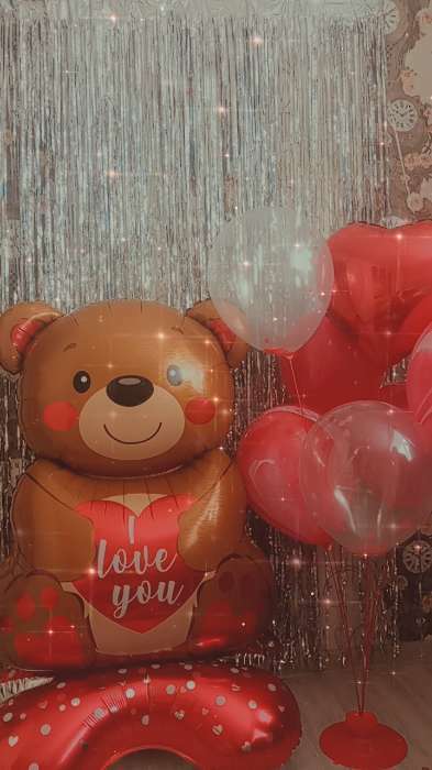 Фотография покупателя товара Фонтан из шаров «Большая любовь», с конфетти, латекс, фольга, 10 шт. - Фото 2