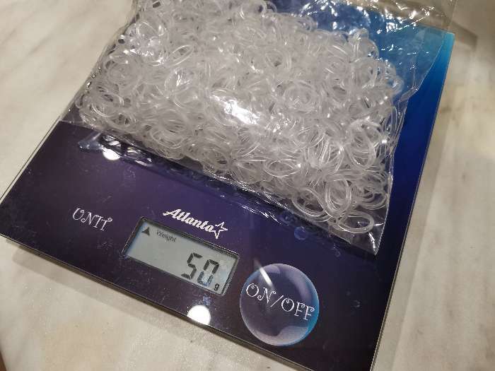 Фотография покупателя товара Силиконовые резинки для волос, набор, d = 1,3 см, 50 гр, цвет прозрачный