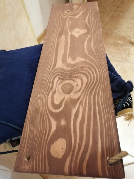 Фотография покупателя товара Полка деревянная "Элегант", цвет коричневый, веревка, 64 х 19 х 4,5 см
