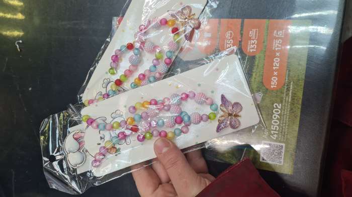 Фотография покупателя товара Набор детский «Выбражулька» 2 предмета: кулон, браслет, сахарная бабочка, цветной - Фото 1