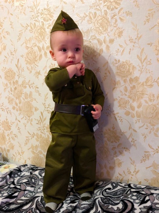 Фотография покупателя товара Военная форма «Солдатик», 9-12 месяцев, рост 85 см - Фото 2