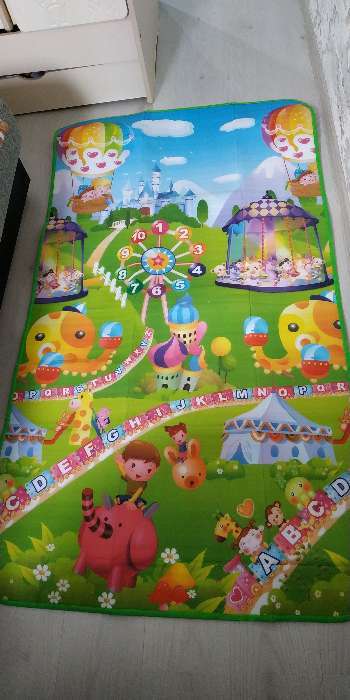 Фотография покупателя товара Игровой коврик для детей на фольгированной основе «Карусель», размер 180х100x0,5 см, Крошка Я - Фото 1